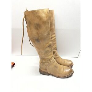 BED STU Distressed LEATHER Cobbler Series Boots Womens Sz 7 Riding Lace Zip EUC